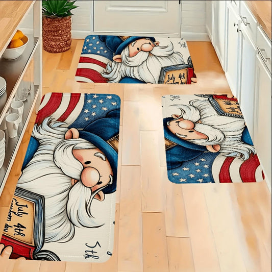 Patriotic Gnome July 4th Flannel Mat