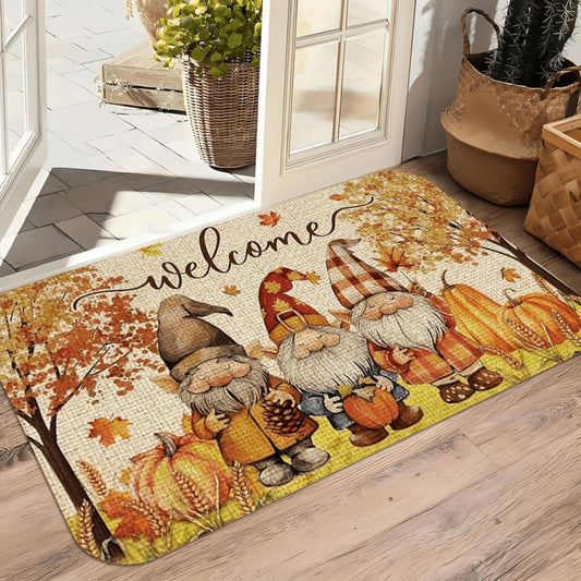 Fall Gnome Welcome Flannel Mat
