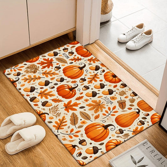 Pumpkin & Acorn Fall Flannel Mat