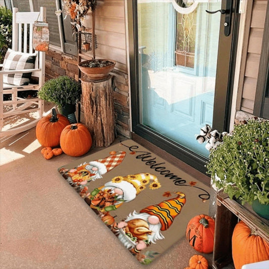 Fall Gnomes Pumpkin & Sunflower Flannel Mat