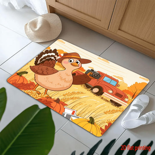 Thanksgiving Turkey Harvest Flannel Mat