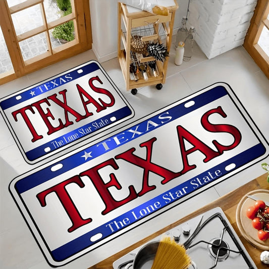 Texas Lone Star License Plate Flannel Mat
