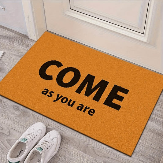 Come As You Are Orange Flannel Mat