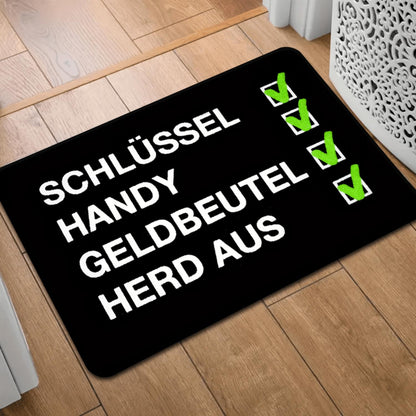 German Exit Checklist Flannel Mat