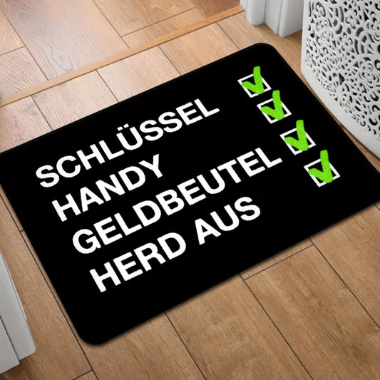 German Exit Checklist Flannel Mat