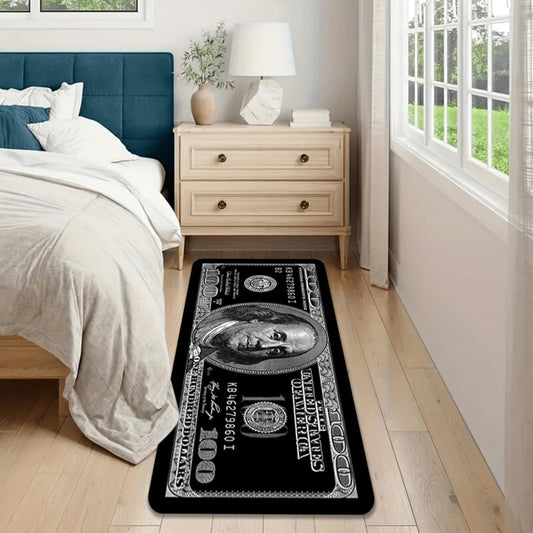 Black $100 Bill Flannel Mat