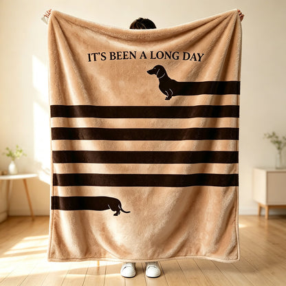 Funny Dachshund Flannel Throw Blanket