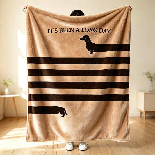Funny Dachshund Flannel Throw Blanket
