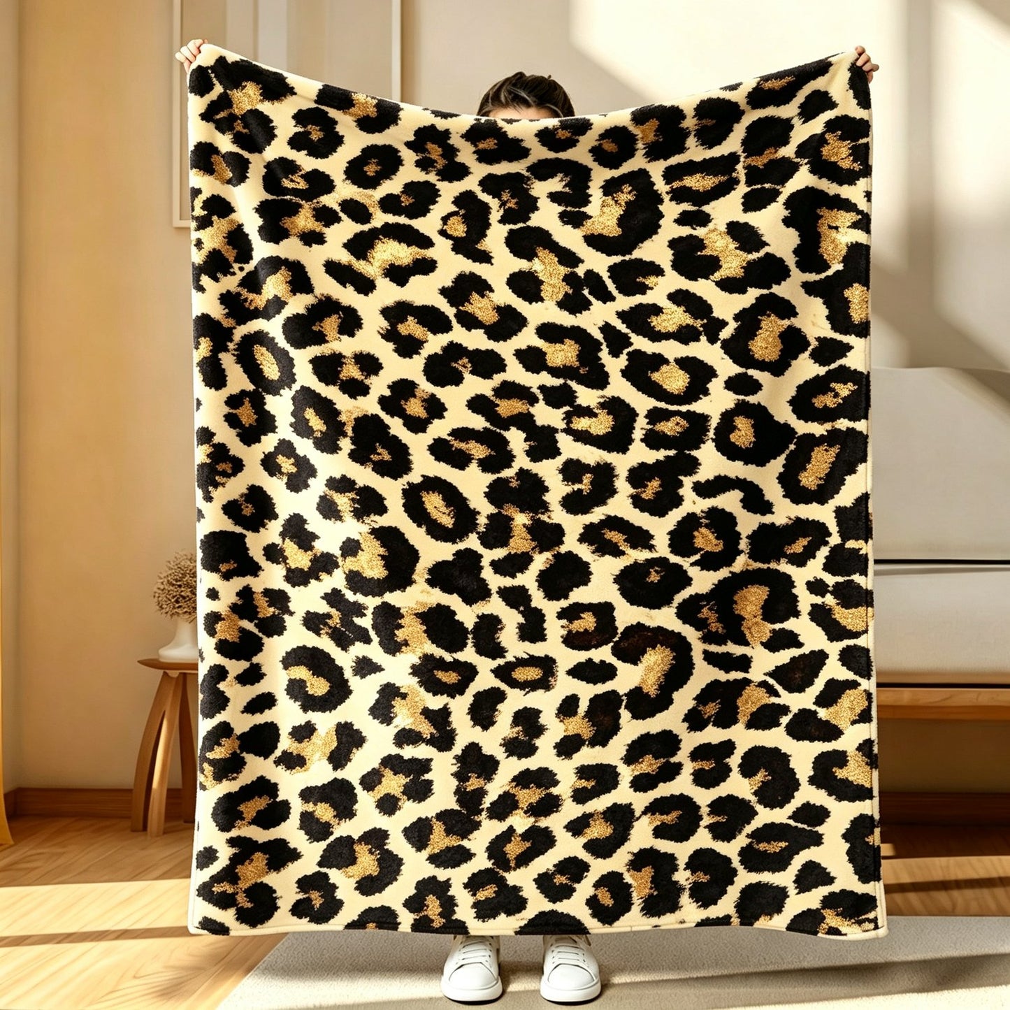 Leopard Print Fleece Throw Blanket