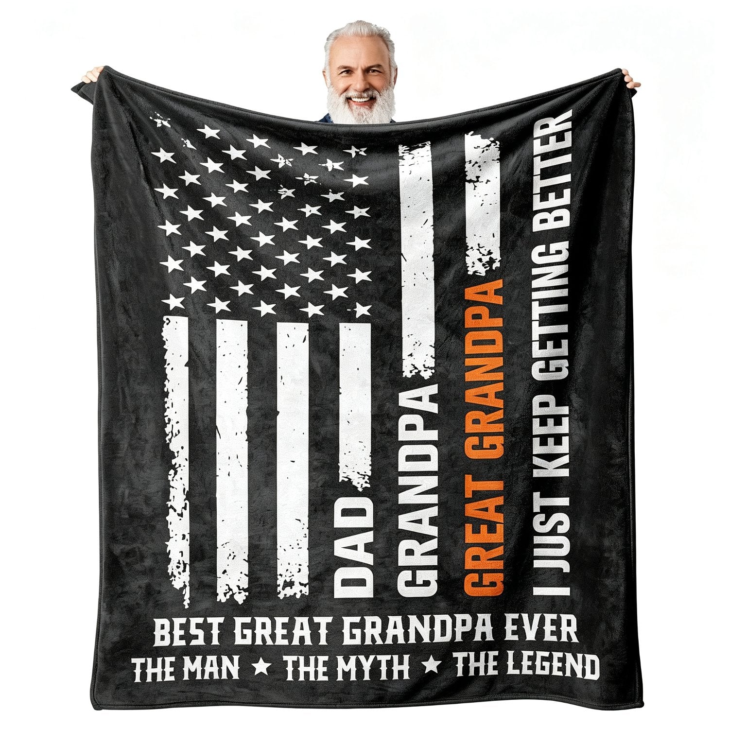 Promoted to Great-Grandpa Gift Throw Blanket