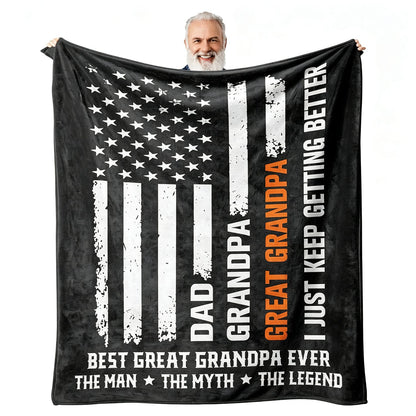 Promoted to Great-Grandpa Gift Throw Blanket