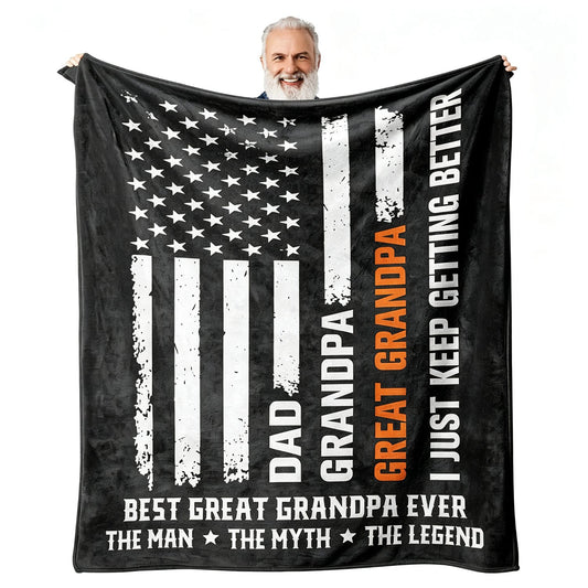 Promoted to Great-Grandpa Gift Throw Blanket