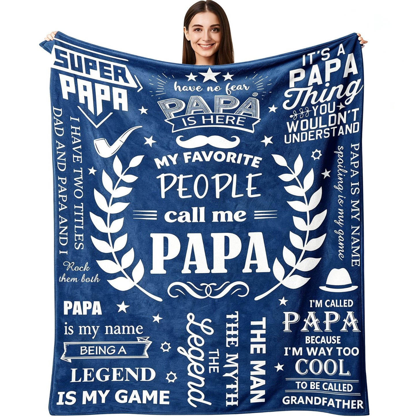Papa & Grandpa Gift Throw Blanket from Grandkids
