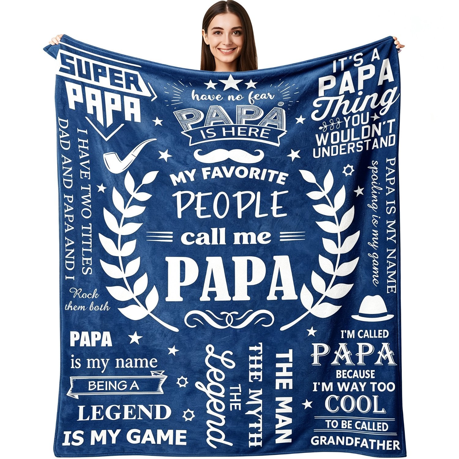 Papa & Grandpa Gift Throw Blanket from Grandkids