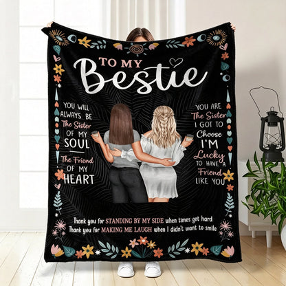 Sister & Best Friend Flannel Throw Blanket