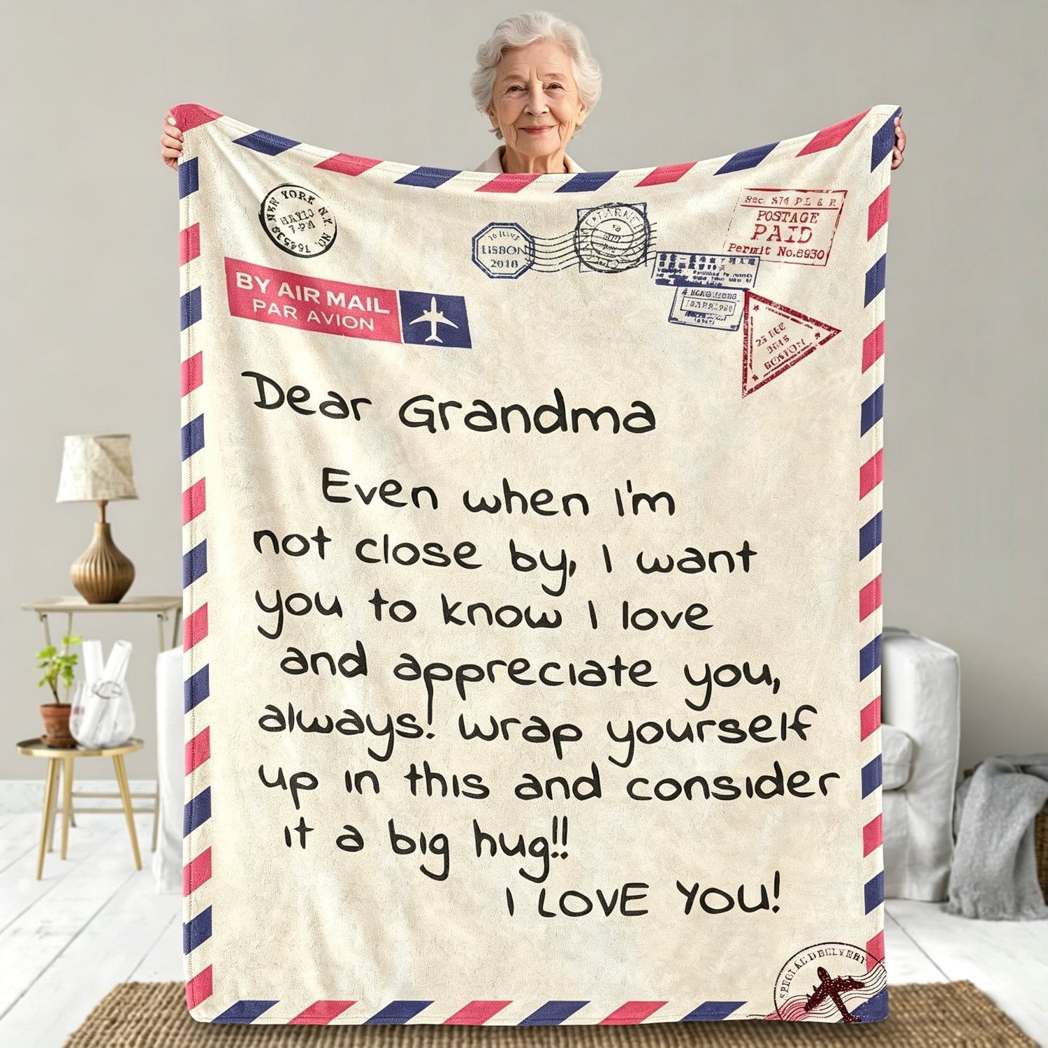 I Love You Grandma Flannel Throw Blanket