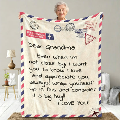I Love You Grandma Flannel Throw Blanket