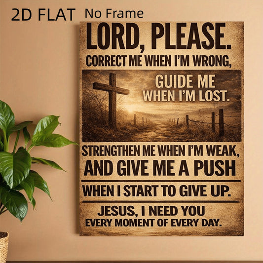 Lord Please Guide Me Christian Prayer Canvas Wall Art
