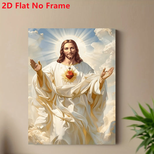 Sacred Heart of Jesus Open Arms Christian Canvas Wall Art