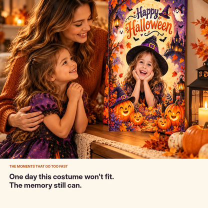 Mother and child Halloween childhood memory canvas