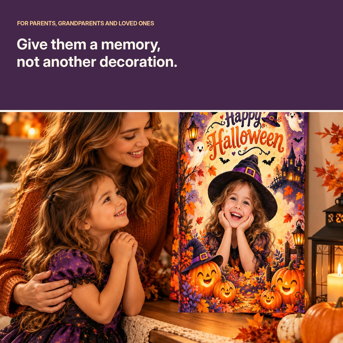Custom Halloween canvas as a meaningful family gift