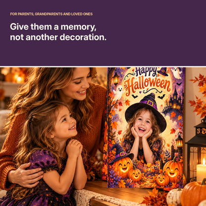 Custom Halloween canvas as a meaningful family gift