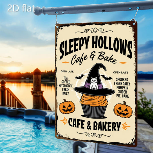 Sleepy Hollow Halloween Cafe Metal Sign