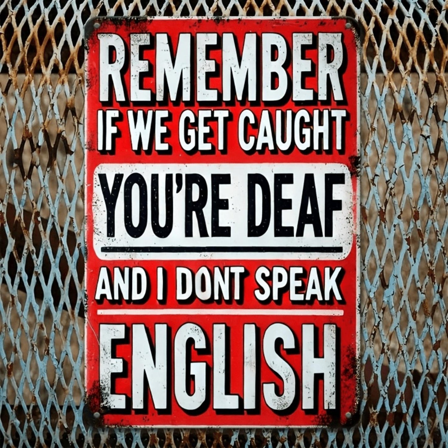If We Get Caught Funny Metal Sign