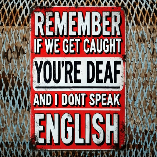 If We Get Caught Funny Metal Sign