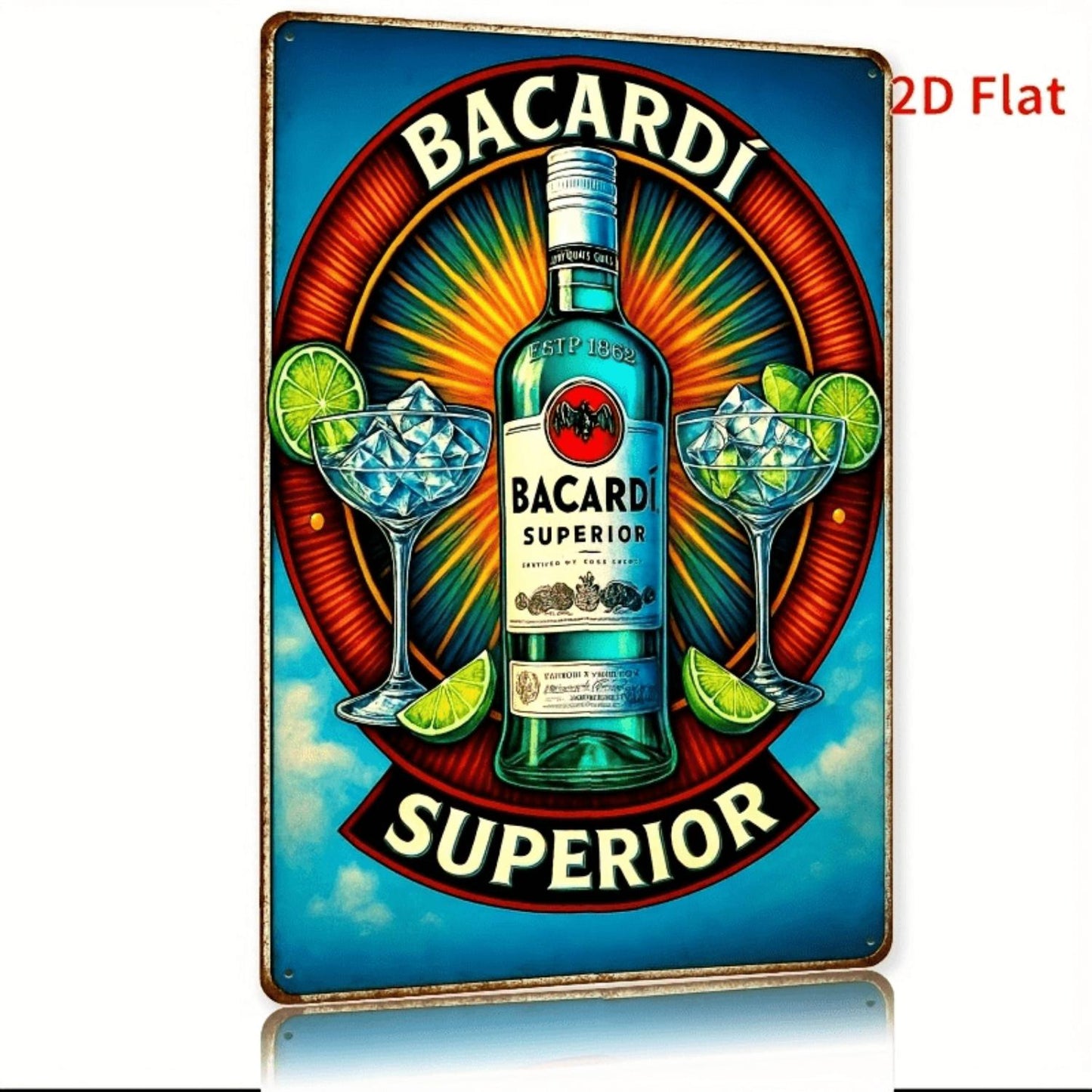 Vintage Rum Cocktail Bar Metal Sign