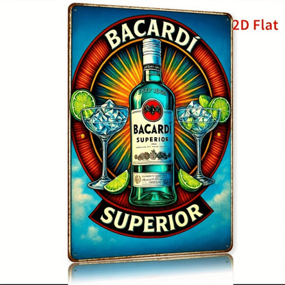 Vintage Rum Cocktail Bar Metal Sign