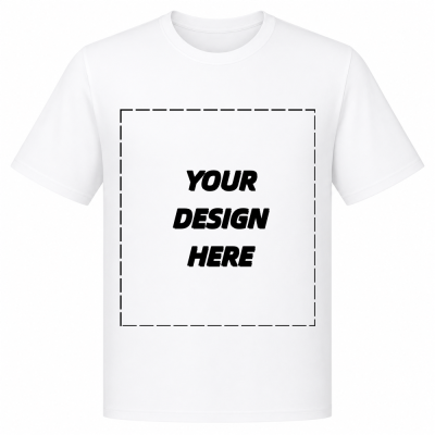 White custom photo T-shirt with upload your own design print area