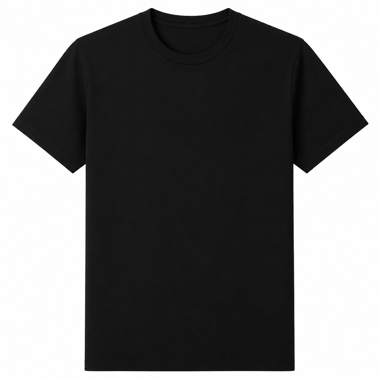 Plain black unisex T-shirt for custom photo and artwork printing