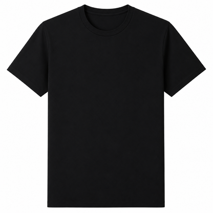 Plain black unisex T-shirt for custom photo and artwork printing