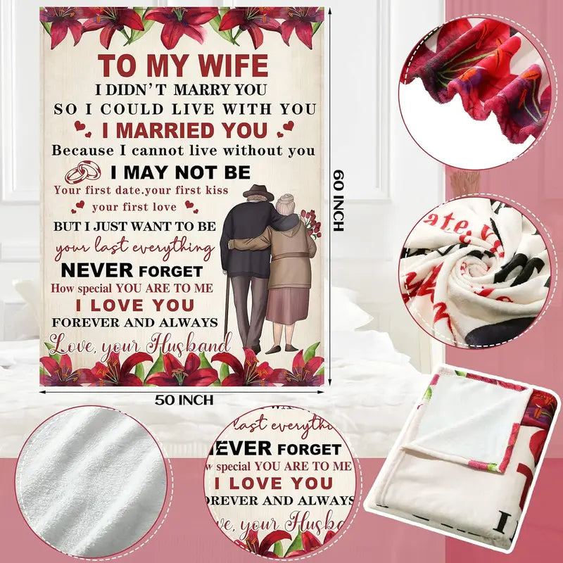 To My Wife Love Blanket from Husband – Forever & Always Gift