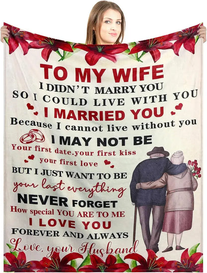 To My Wife Love Blanket from Husband – Forever & Always Gift
