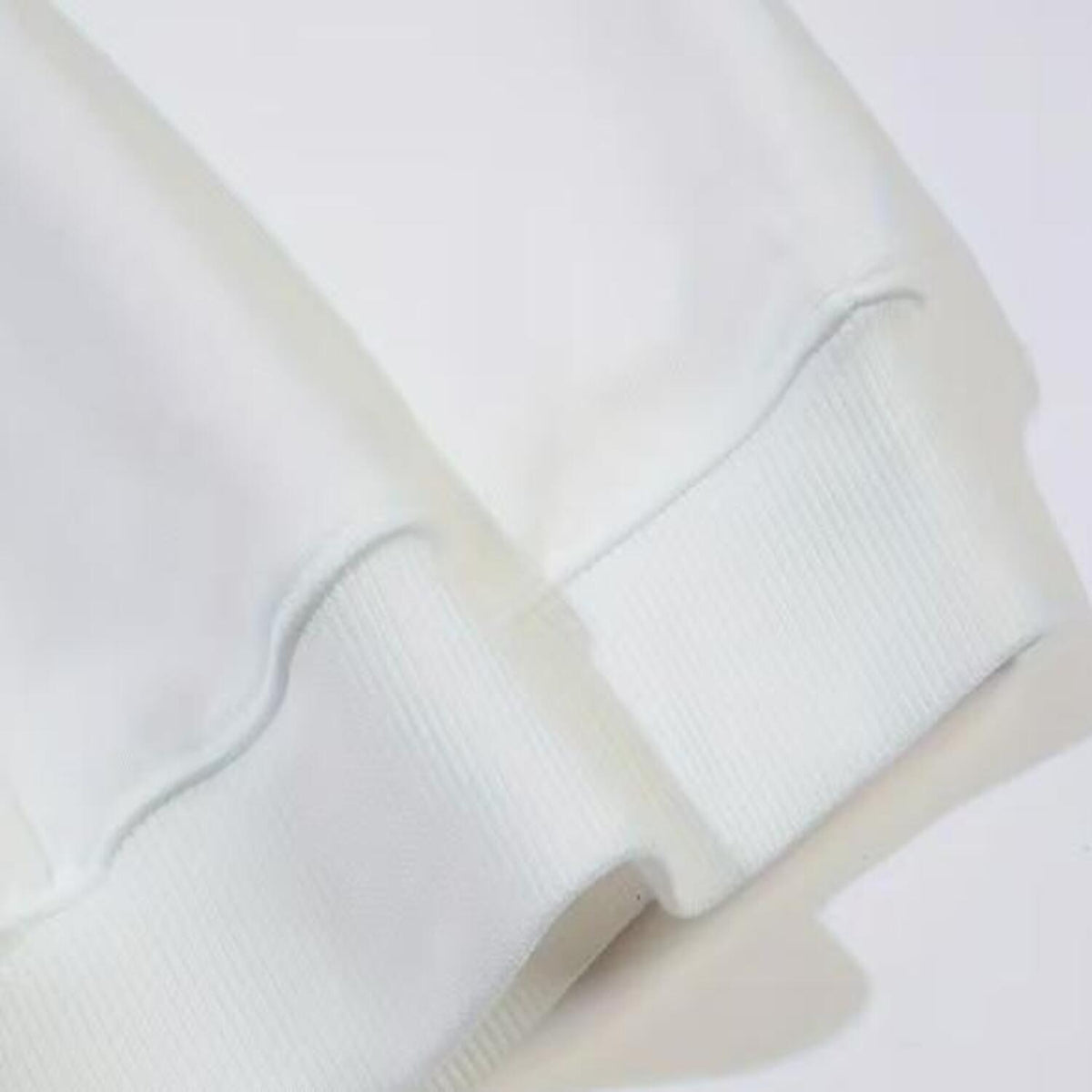 Folded white long sleeve shirt cuff and sleeve detail