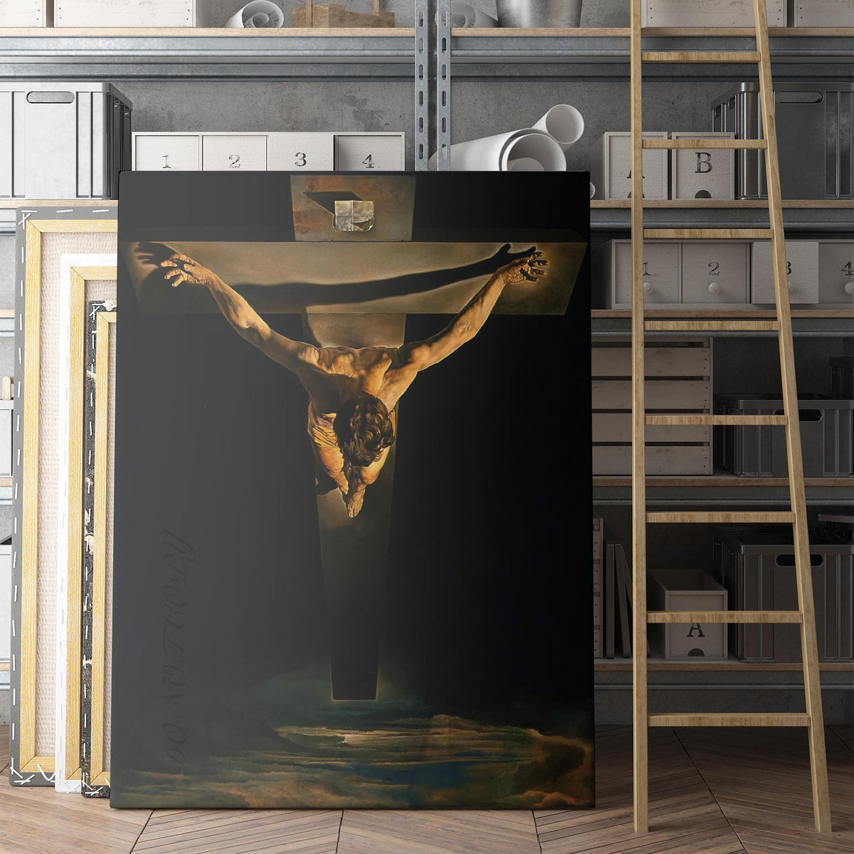 Christ of Saint John of the Cross Christian canvas wall art room scene