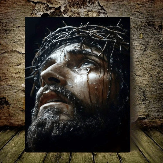 Crown of Thorns Jesus Close-Up Christian Canvas Wall Art