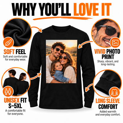 Podtas black unisex long sleeve shirt collar cuff stitching and garment details reference