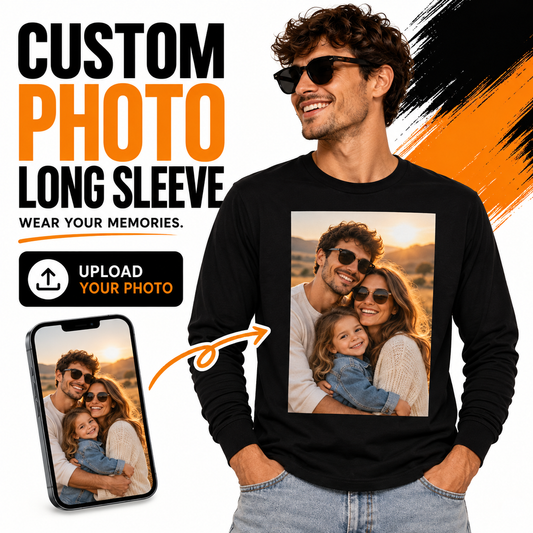 Custom photo long sleeve shirt upload your photo example