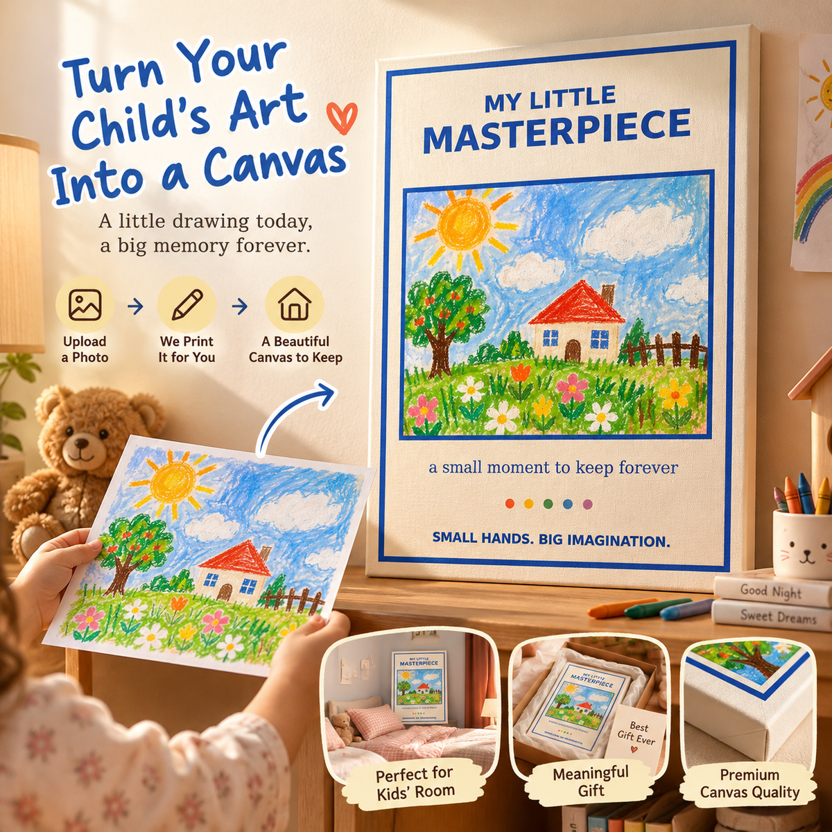 My Little Masterpiece custom kids' artwork canvas product view