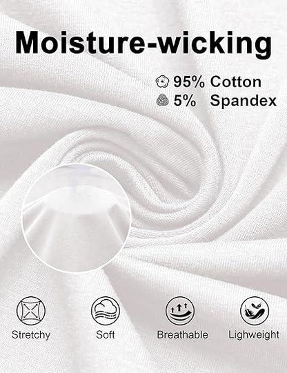 White long sleeve shirt fabric close-up with stretch, softness and breathability icons