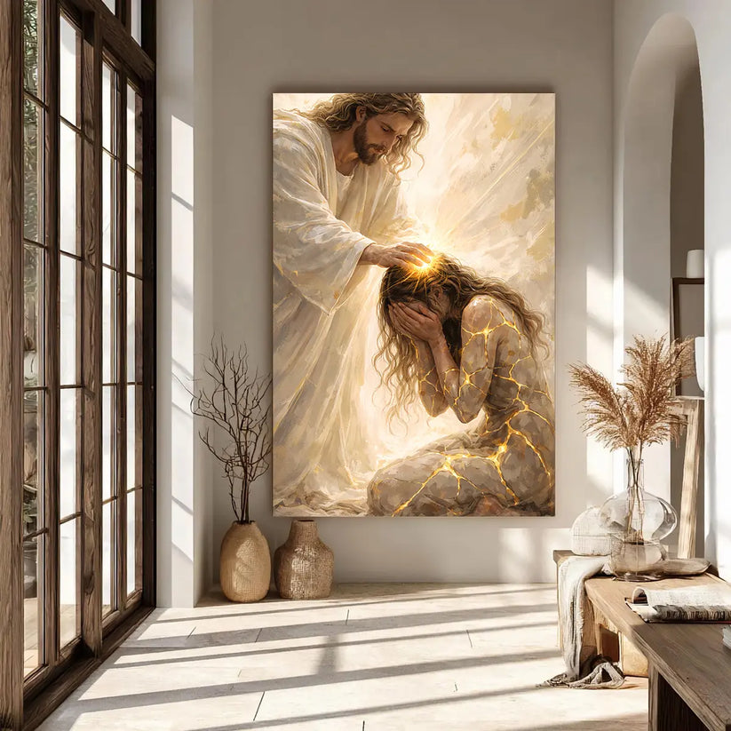 Healed by Him Christian gallery wrapped canvas wall art