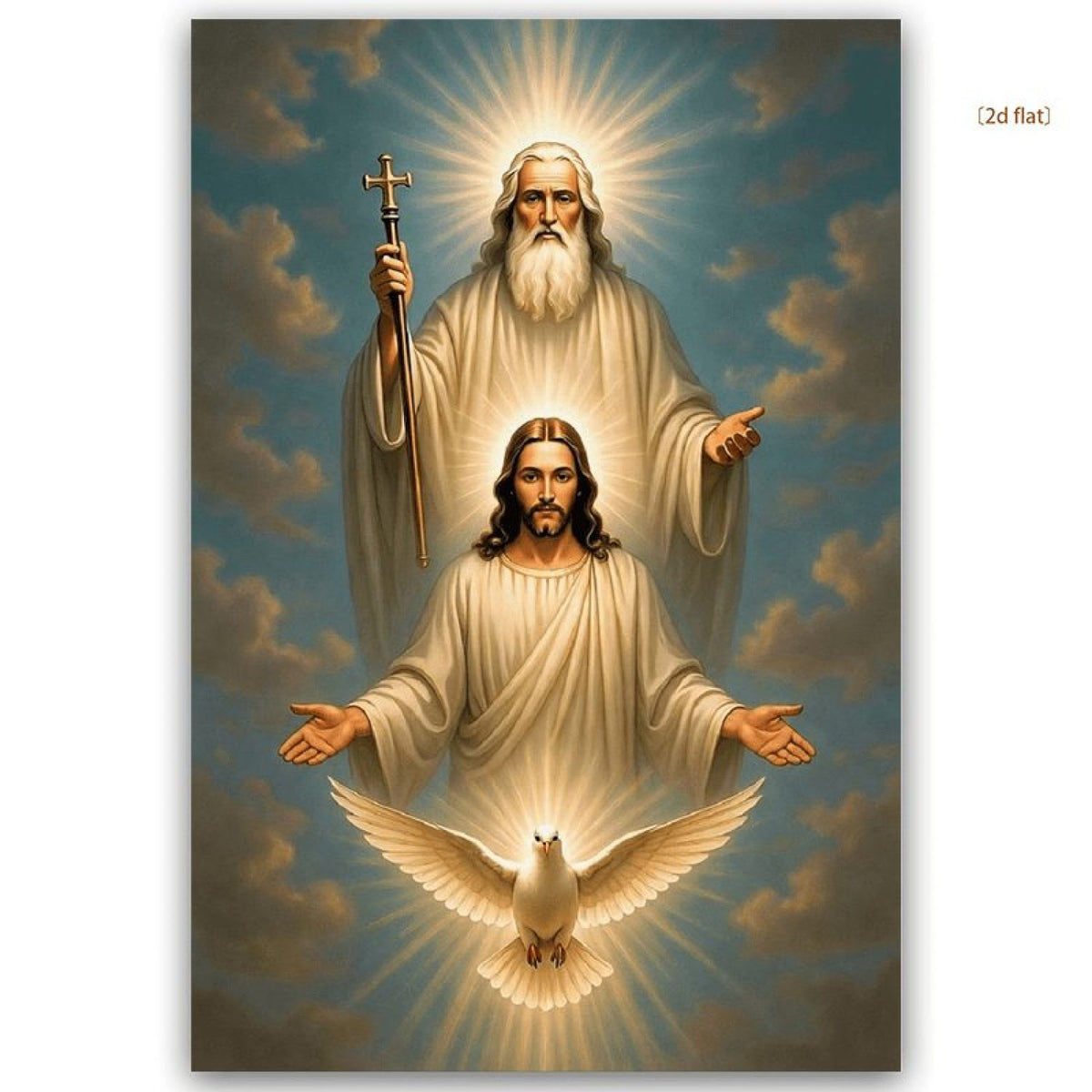 Holy Trinity Father Son and Holy Spirit Christian Canvas Wall Art