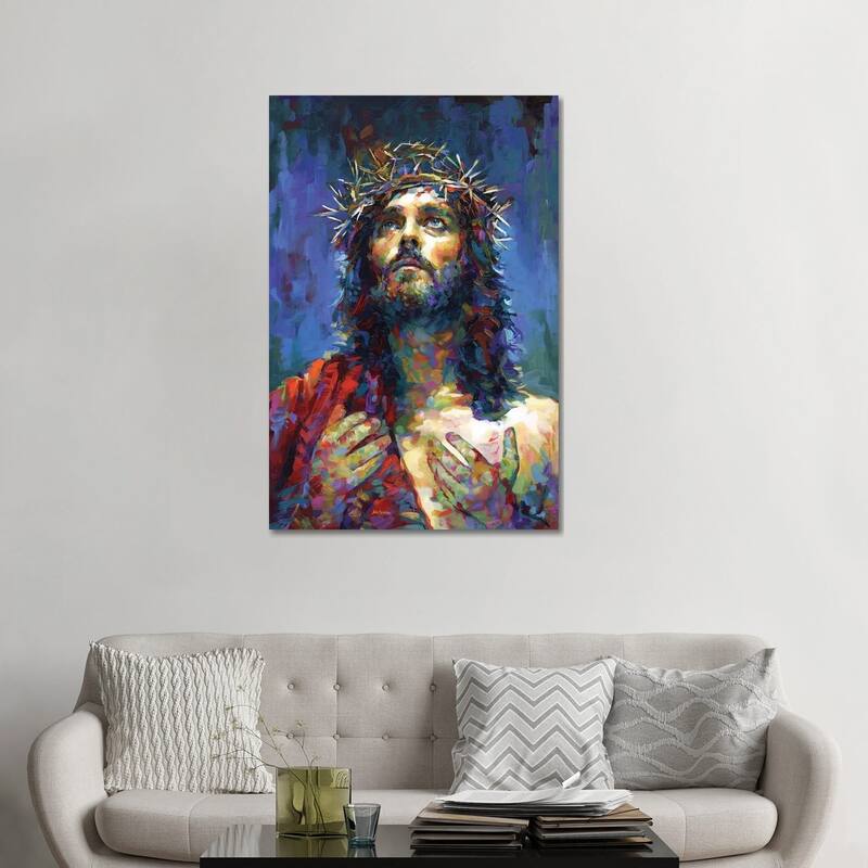 Jesus Christ by Leon Devenice colorful Christian canvas