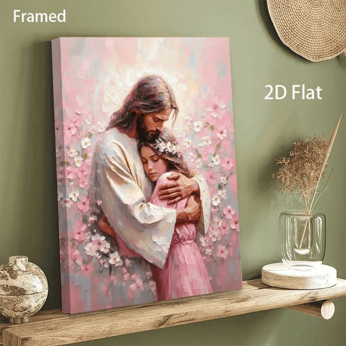 Jesus Comforting a Young Woman Christian Canvas Wall Art