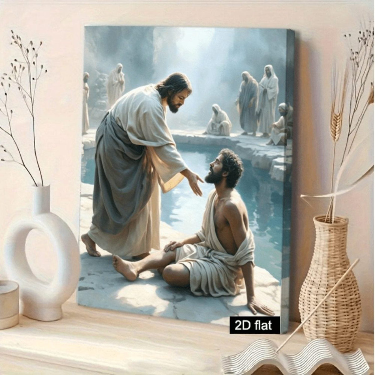 Jesus Healing a Man Christian Canvas Wall Art