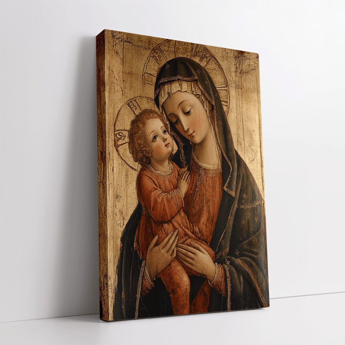 Madonna and Child Byzantine Icon Catholic Canvas Wall Art