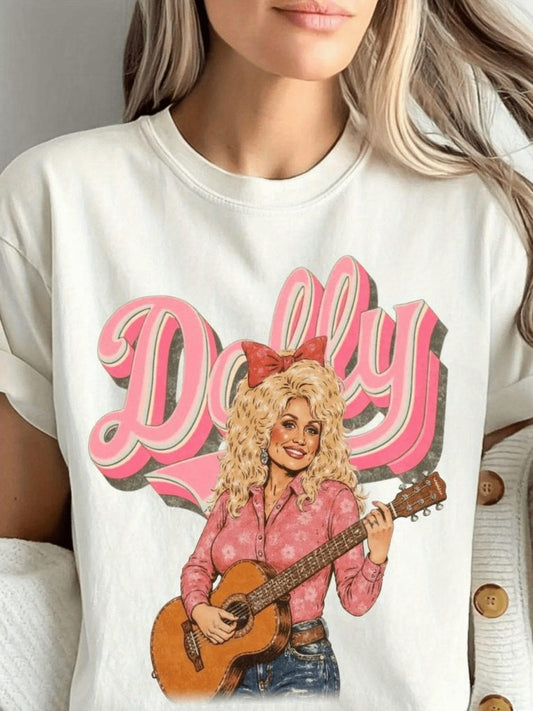 Women's Retro Dolly Pink Graphic T-Shirt